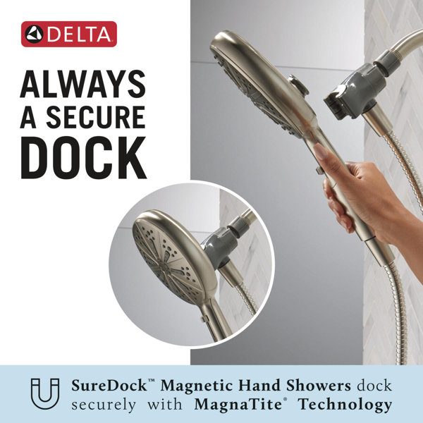 Delta SureDock 6Spray Shower Head, High Pressure Handheld